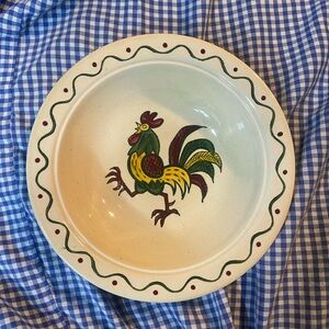 Metlox Poppytrail California Provincial Rooster Serving Bowl 10”